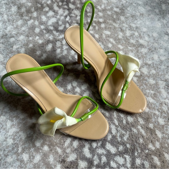 None Shoes - NWOT- Calla Lily Open Toe Heels